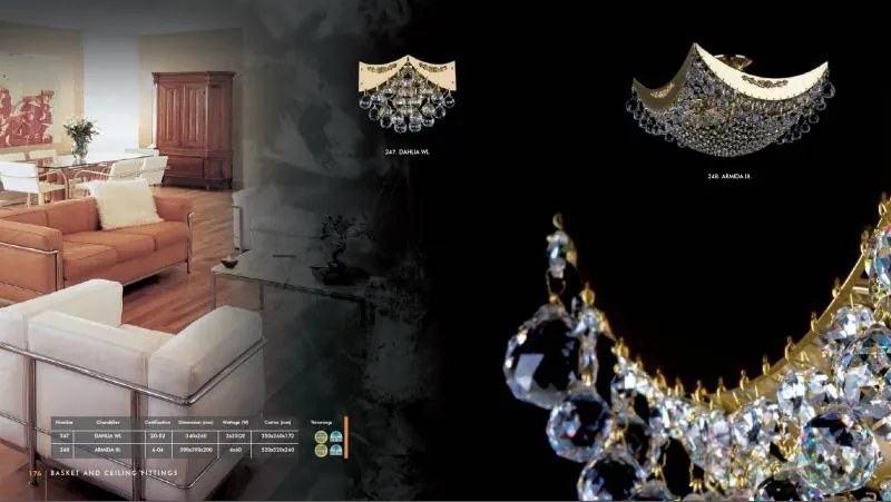 Plafonier cristal Bohemia dim. 39x39cm Armida III. CE