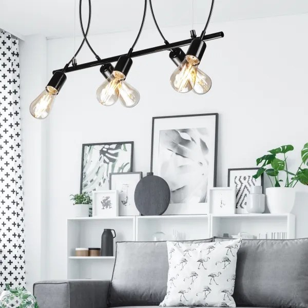 Lustră pe cablu TARO 5xE27/60W/230V neagră