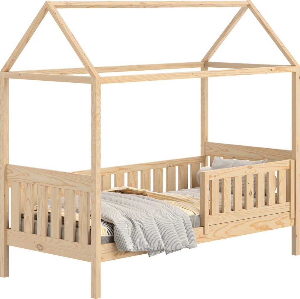 Pat tip căsuță joasă Nemos pentru copii 80x160 - culoare pin