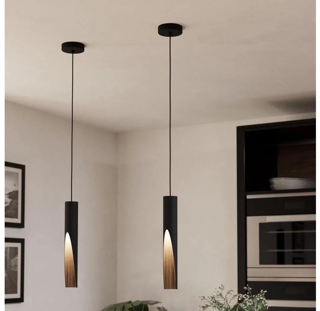 Eglo 900874 - Lampă suspendată LED BARBOTTO pe cablu 1xGU10/4,5W/230V negru/maro