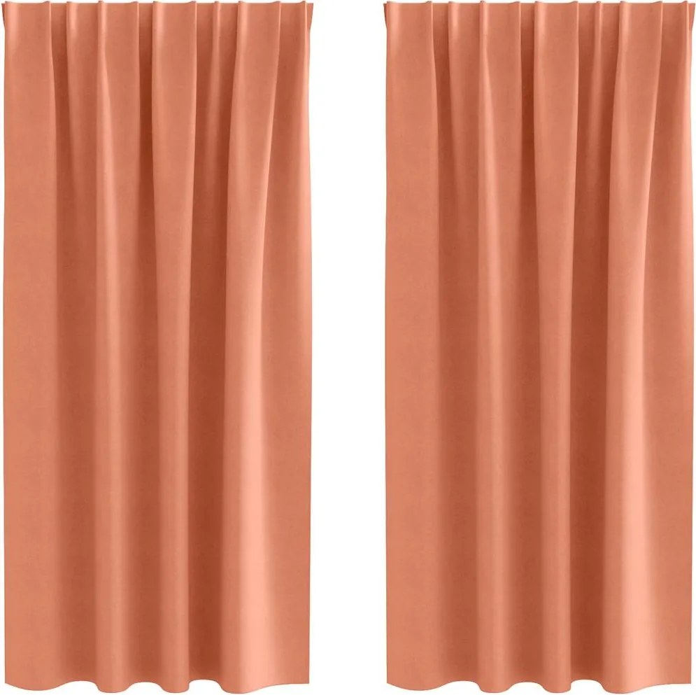 vidaXL Perdele Opaque cu Inel 2 pcs Terracota 175 x 140 cm Poliester