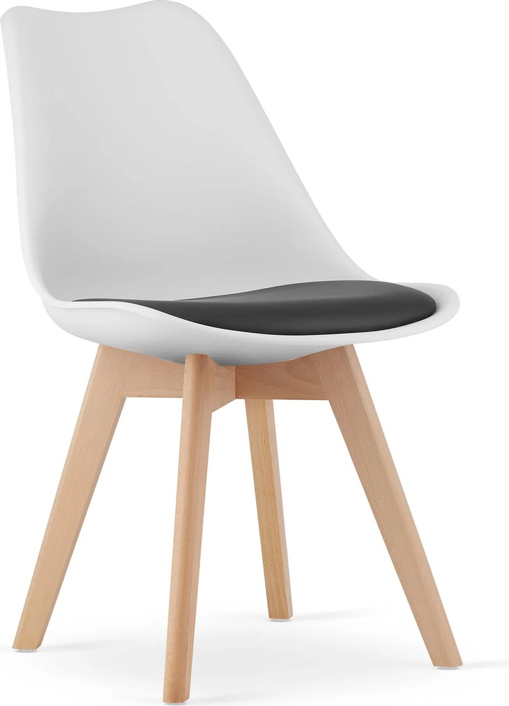 OFERTA Scaun alb-negru BALI MARK cu picioare din fag II. calitate