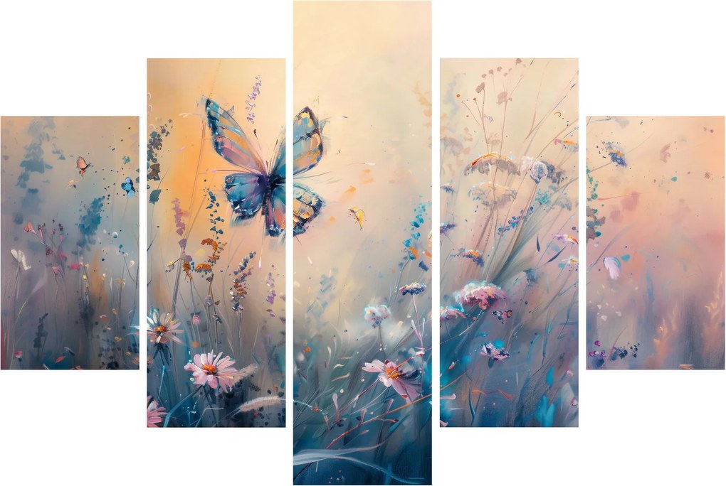 Tablou - Pajiște cu Fluture II (150x105 cm)