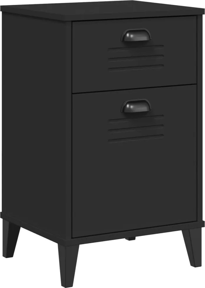 vidaXL Noptieră „VIKEN”, negru, lemn prelucrat