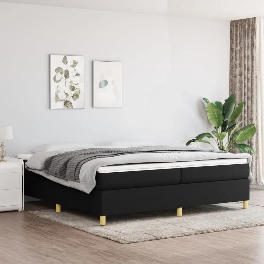3120987 vidaXL Cadru de pat, negru, 200x200 cm, material textil