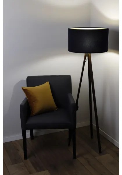 Lampă de podea STANDART 1xE27/60W/230V negru/wenge