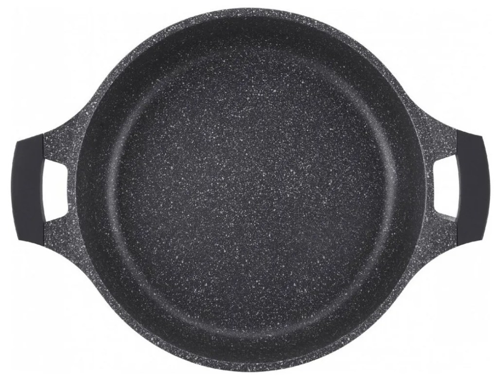 Cratiță marmorată antiaderentă 32 cm, 5.5L cu capac sticlă – Royalty Line RL-BR32ML, compatibilă inducție