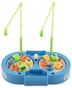Joc pește / pescar plastic 14cm+2 lansete 3 culori