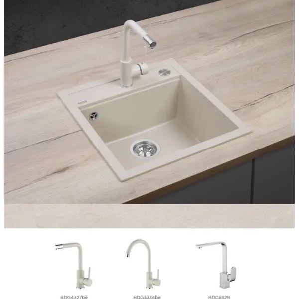 Concept DG00C50BE - Chiuvetă de bucătărie CUBIS din granit, 49x51 cm, bej