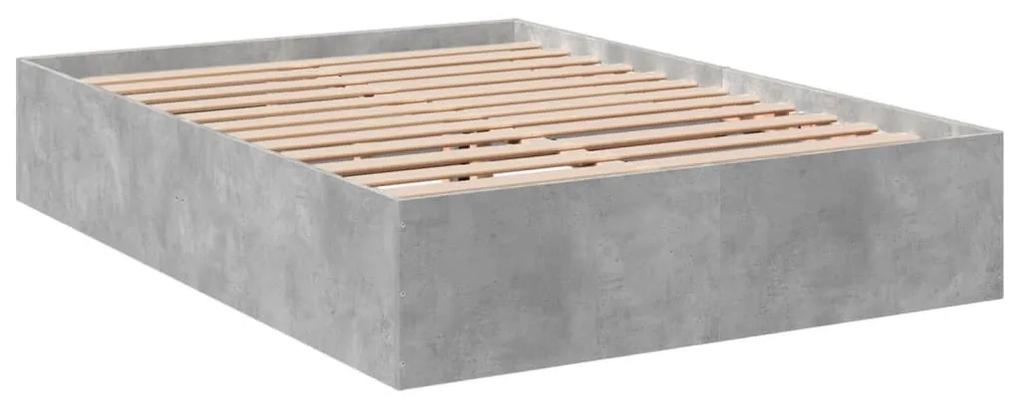 3281017 vidaXL Cadru de pat, gri beton, 140x200 cm, lemn prelucrat