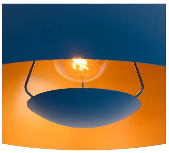 Lustră pe cablu SIEMON 1xE27/40W/230V albastră Lucide 45496/01/35