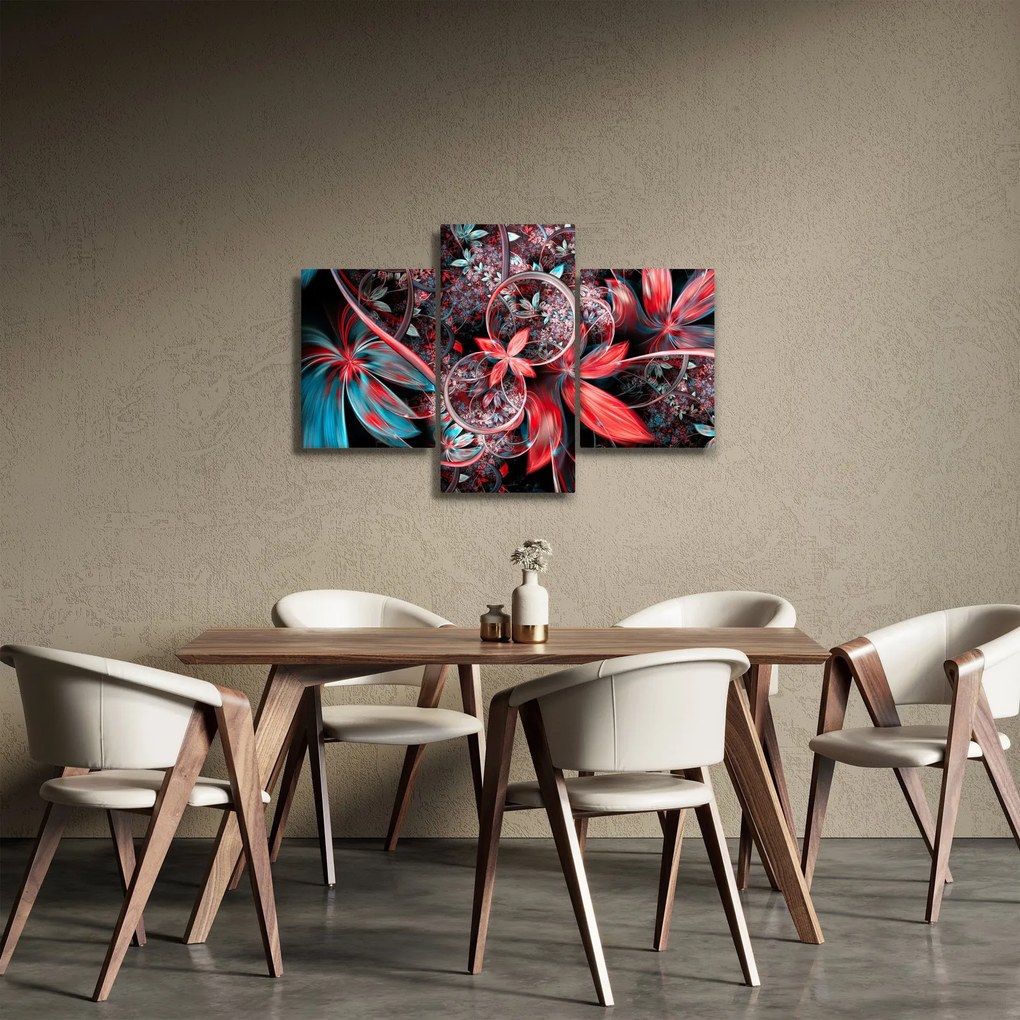 Tablou abstract cu flori exotice (90x60 cm)