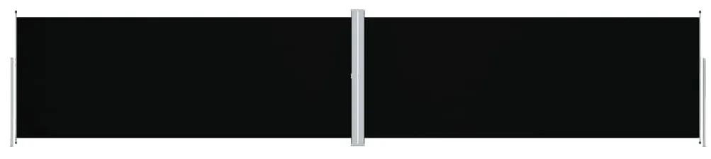 Copertina laterala retractabila, negru, 200x1000 cm Negru, 200 x 1000 cm