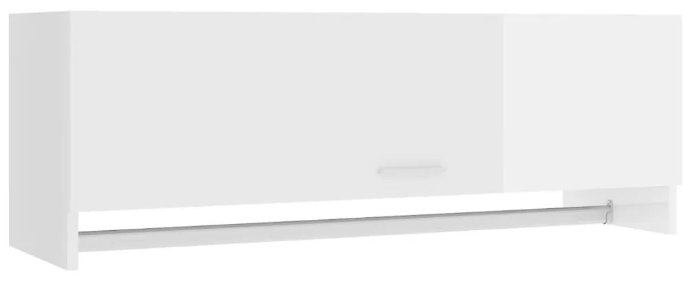 808239 vidaXL Șifonier, alb extralucios, 100x32,5x35 cm, PAL