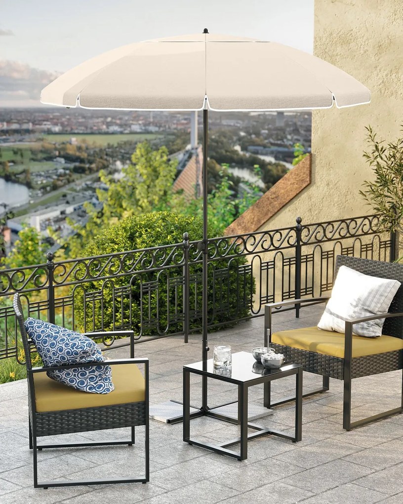 Umbrelă SOLARA, Ø200 cm, bej SongmicsHome