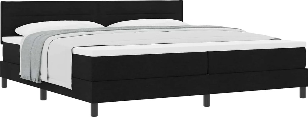 vidaXL Pat cu arcuri cu saltea Negru 200 x 200 cm țesătură