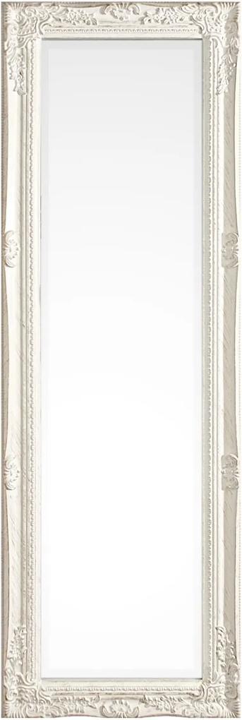 Oglinda decorativa perete cu rama polirasina alba patinata Miro 42 cm x 3 cm x 132 h