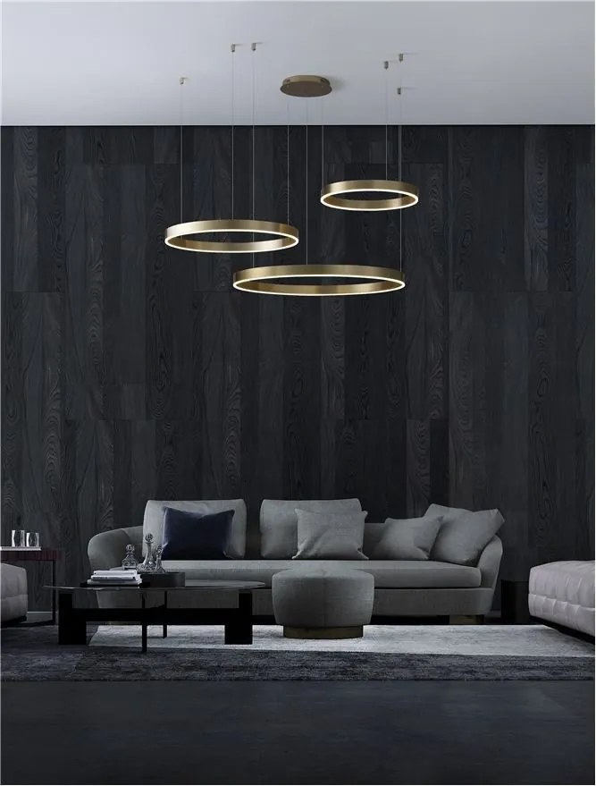 Lustra LED dimabila design circular MOTIF 3 ring auriu