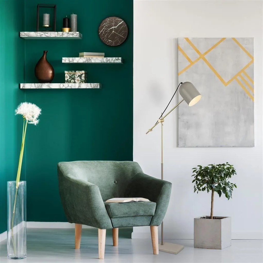 Lampadar/Lampa de podea design decorativ Odyssey gri/auriu