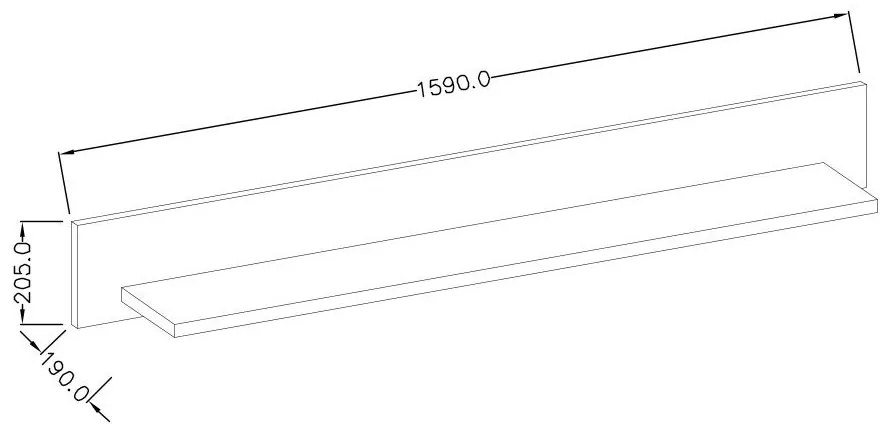 Raft 160 cm Tashia Typ 01 (alb + alb ultralucios). 1030193