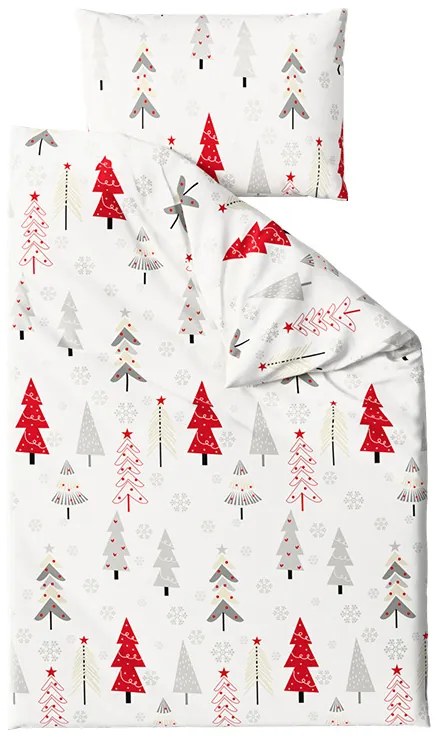 Lenjerie de pat din microfibra flanel JINGLE alb Dimensiune lenjerie de pat: 2 buc 70 x 90 cm | 200 x 220 cm