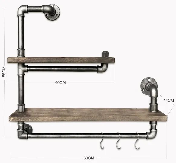 Etajeră de perete BORURAF 58x60 cm molid