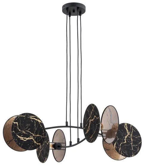 Lustră pe cablu MOTIF 4xE27/15W/230V negru/auriu