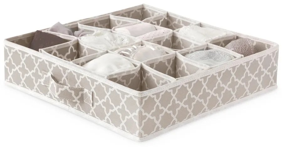Organizator cu 16 compartimente pentru sertare Compactor, 40 x 40 cm, bej