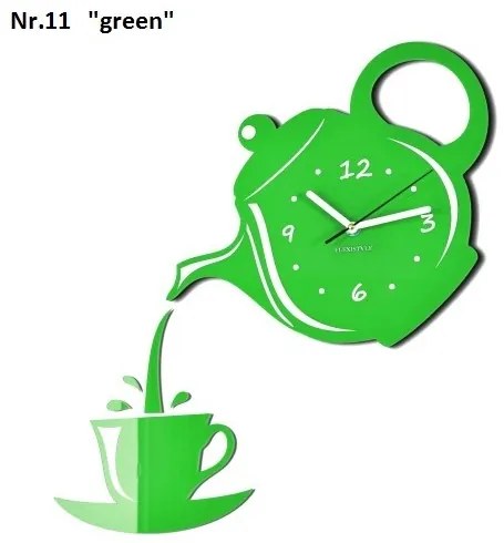 Ceas de perete pentru bucătărie cu funcționare silențioasă Verde