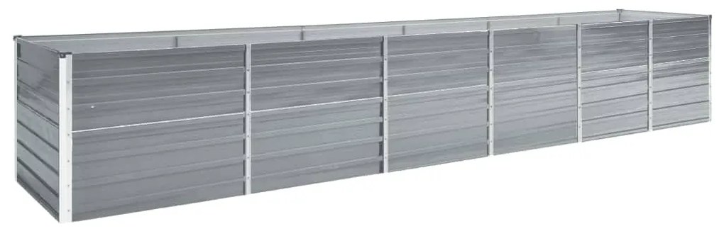 vidaXL Strat înălțat grădină, gri, 480x80x77 cm, oțel galvanizat