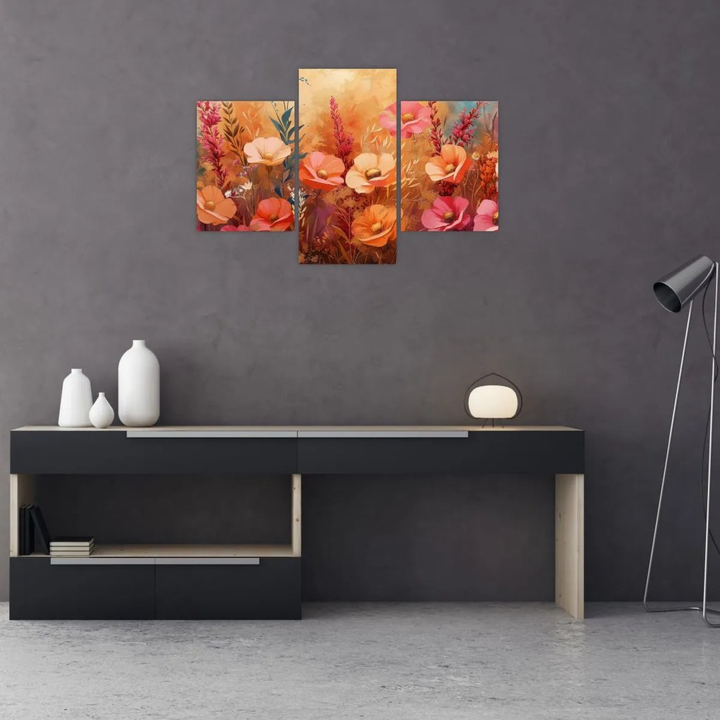 Tablou - Flori de pajiște, pictură (90x60 cm)