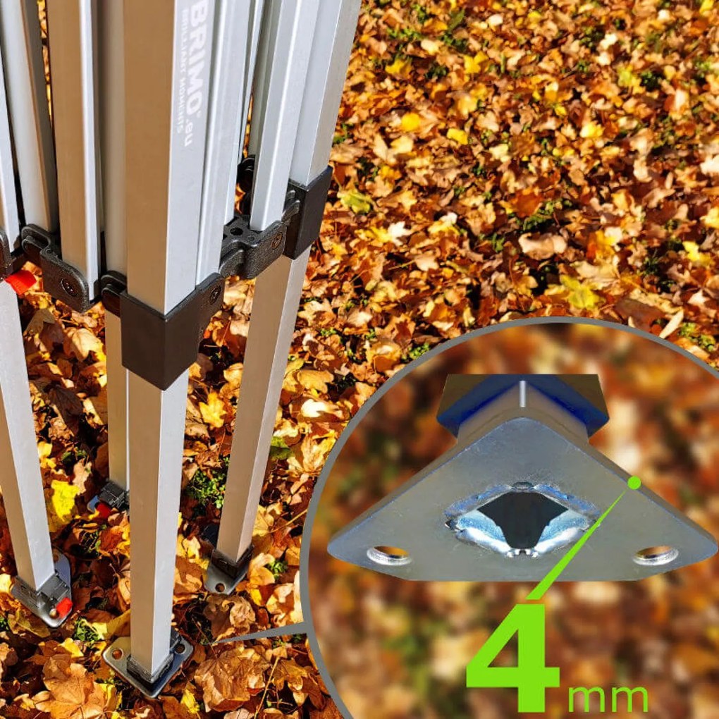 Stand de vânzare din aluminiu pliabil fără pereți | BRIMO Exclusive Alu 2x2m - fără pereți - Verde