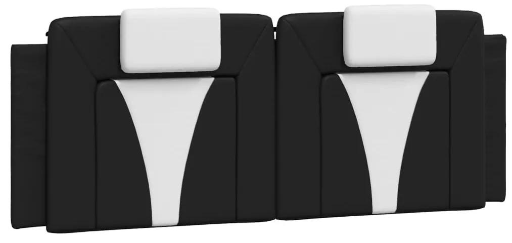 374786 vidaXL Pernă pentru tăblie pat, negru și alb, 120cm, piele artificială
