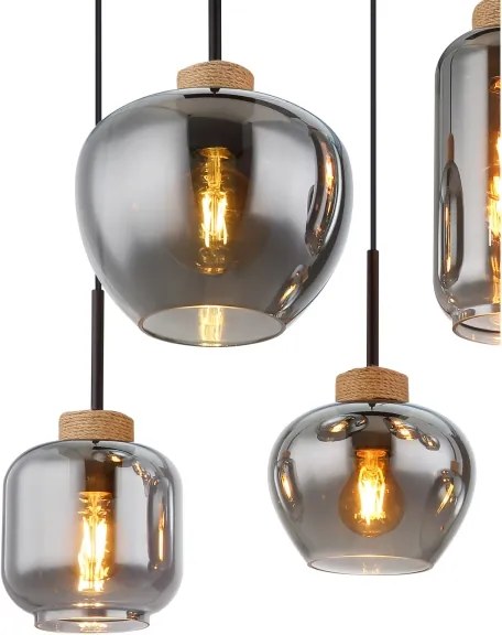 Globo 15549-6H - Lustru suspendat pe cablu MATT 6xE27/40W/230V, negru