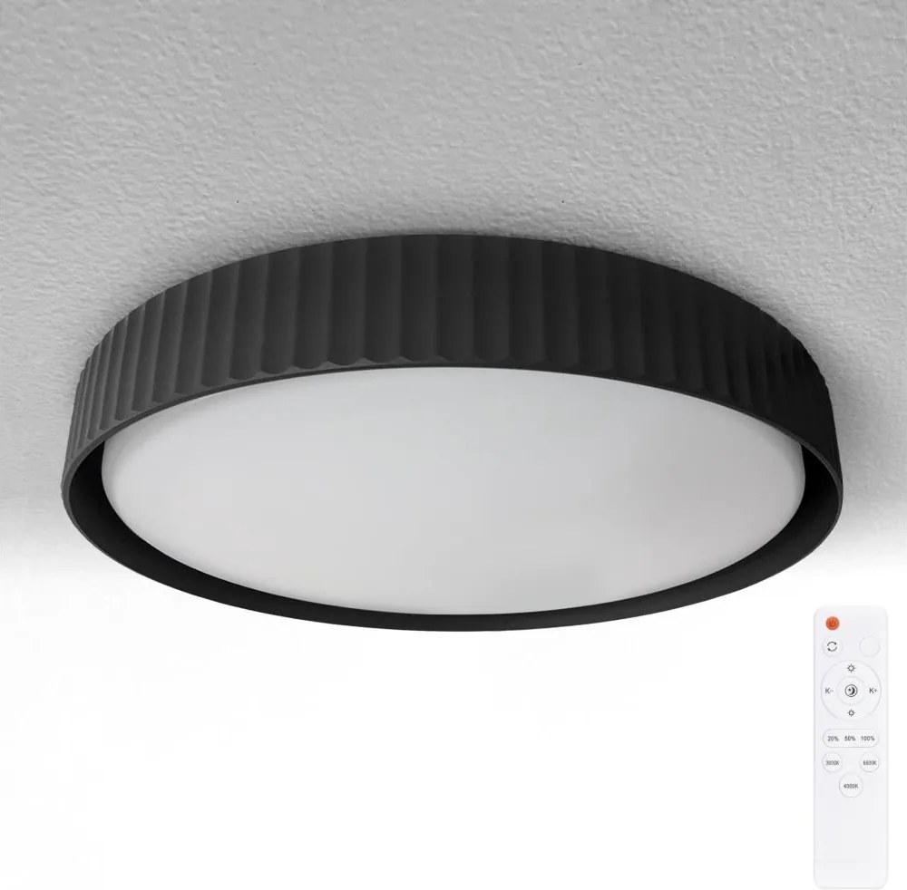 Brilagi Plafonieră LED reglabilă LUCIA, 60W, 230V, Ø 59 cm, neagră + telecomandă