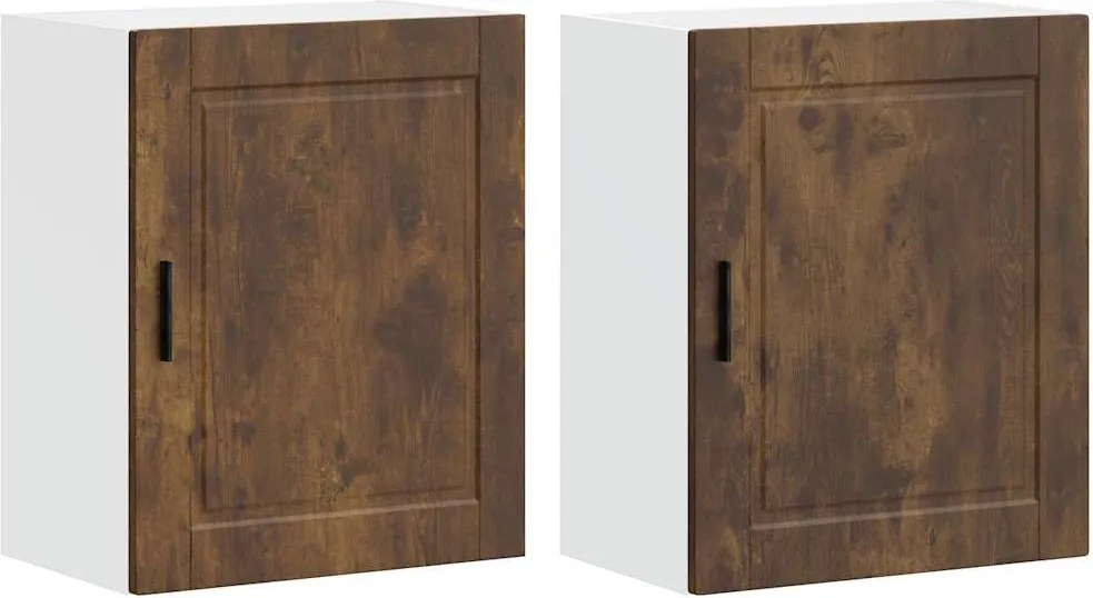 vidaXL Dulapuri de bucatarie 2 buc Porto Lemn prelucrat stejar afumat