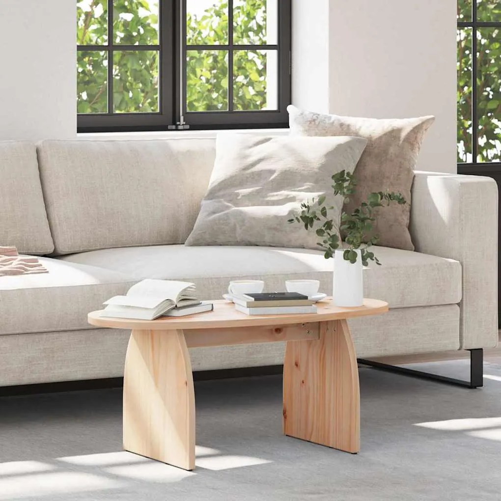 vidaXL Masă de cafea Natural 80 x 40 x 35 cm Lemn de brad solid