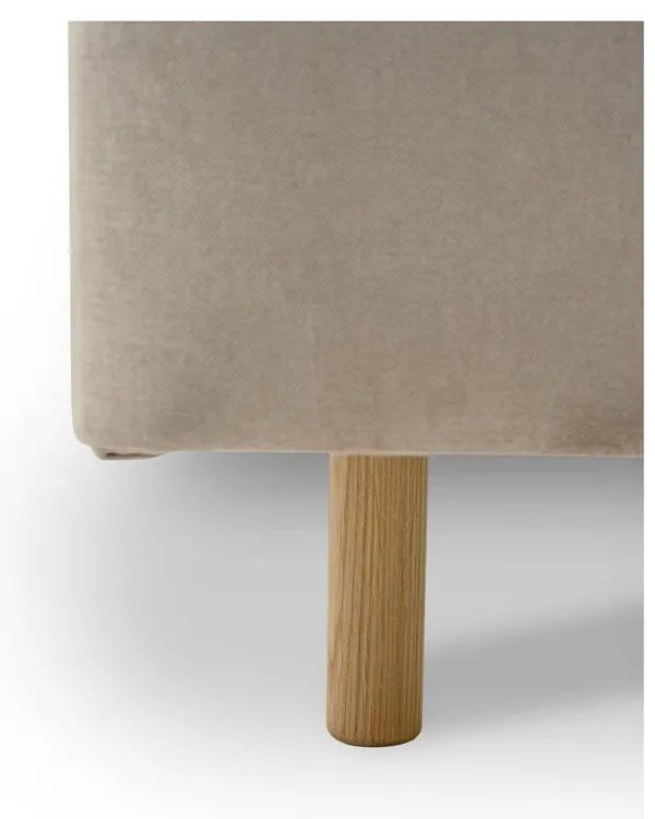 Pat matrimonial bej tapițat cu somieră 180x200 cm Zee – Scandic