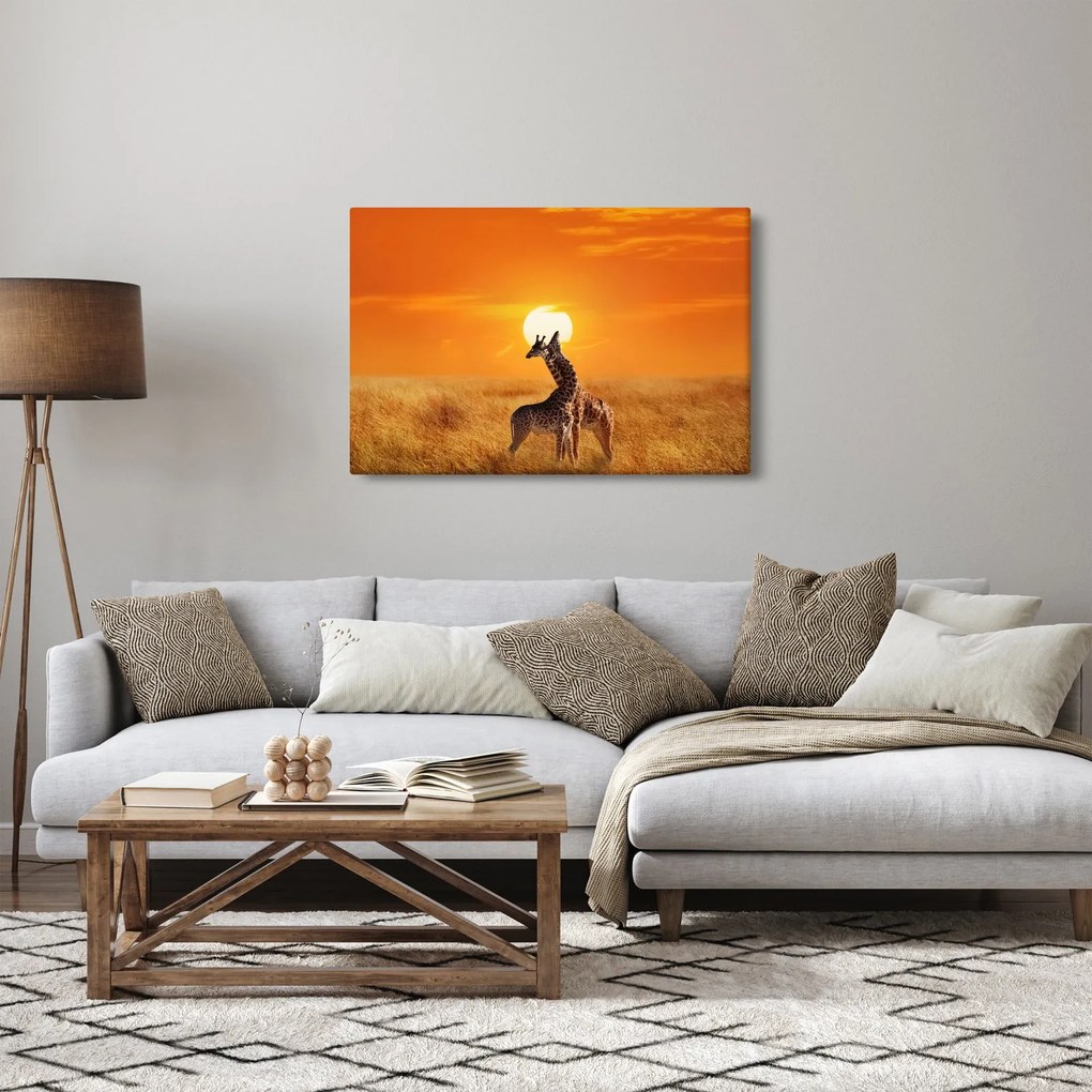 Tablou - Girafe în Parcul Național Serengeti (90x60 cm)