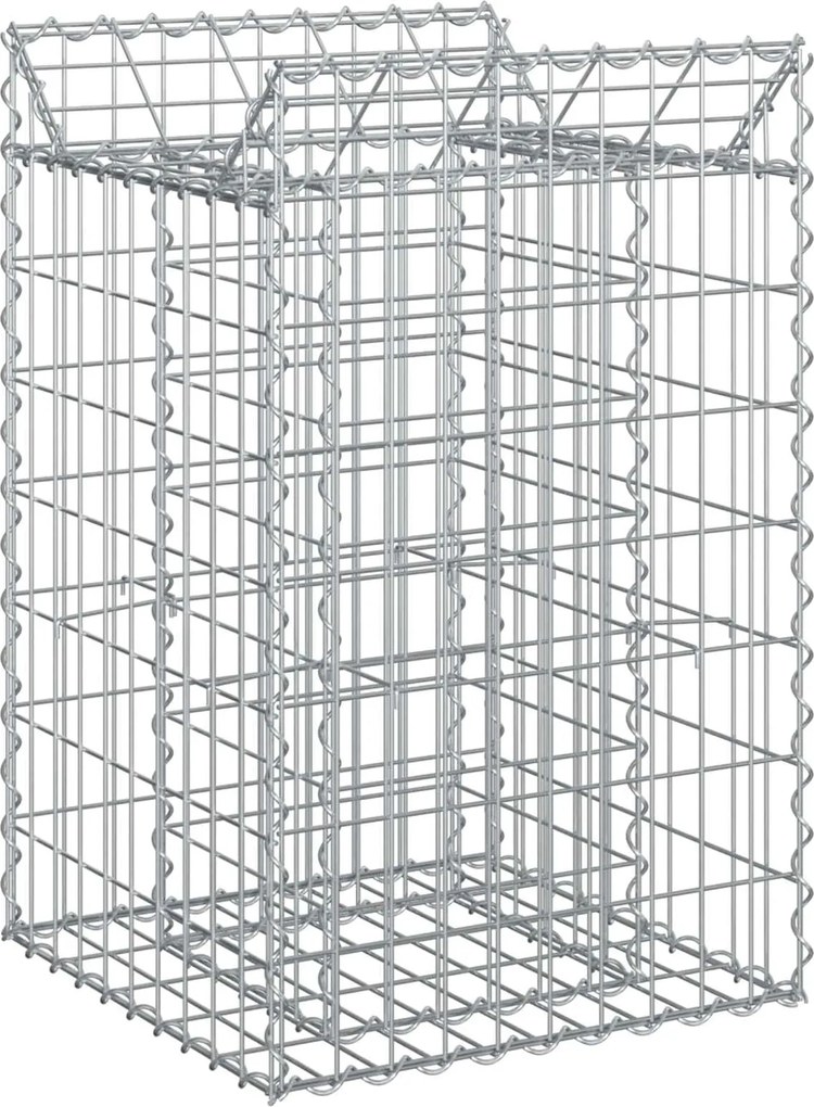 vidaXL Pat ridicat din gabion Argintiu 50 x 50 x 80 cm Oțel Galvanizat