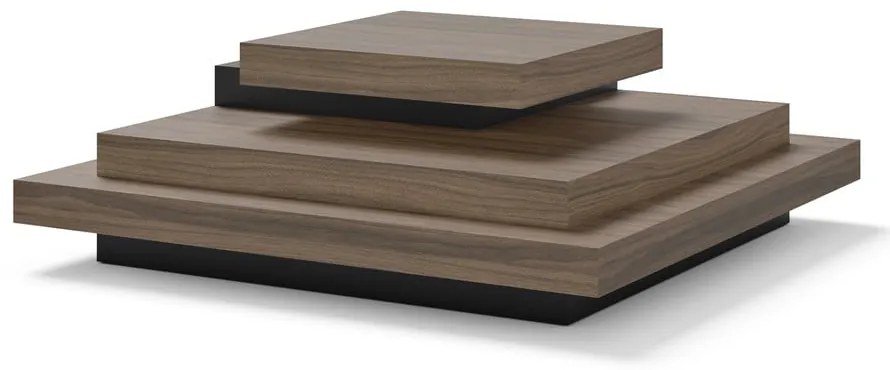 Măsuță de cafea negru-natural cu aspect de lemn de nuc 110x110 cm Slate – TemaHome