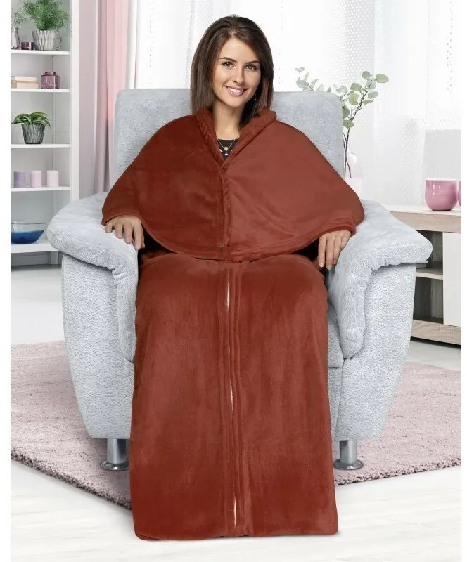 Bellatex Pătură pentru televizor Korall maro, 150 x 180 cm