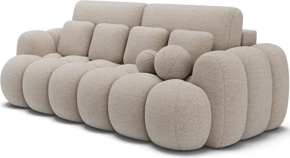 Canapea bej extensibilă cu tapițerie din țesătură bouclé 256 cm Cotonn – ELTAP