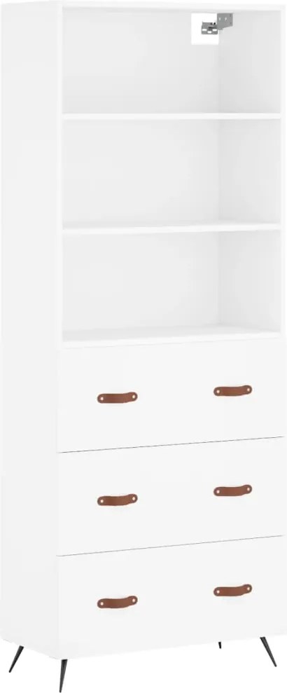 vidaXL Dulap înalt, alb, 69,5x34x180 cm, lemn compozit