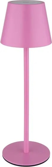 Globo 58488P-LED Lampă de masă VANNIE, reglabilă, cu control tactil, reîncărcabilă, pentru exterior, 3W/5V IP54 1800mAh roz