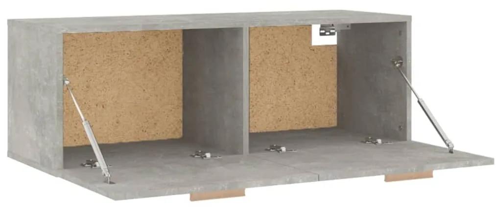 Dulap de perete, gri beton, 100x36,5x35 cm, lemn prelucrat Gri beton, 1