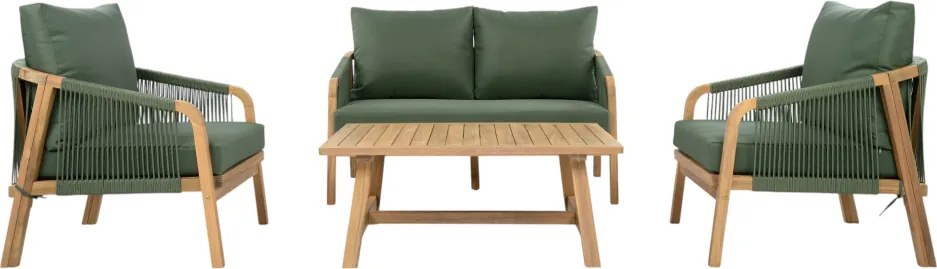 Set de grădină, lemn de salcâm, verde/natural, NADIM