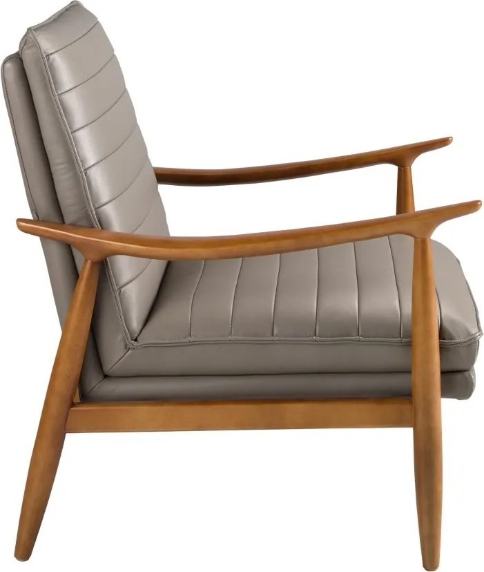 Fotoliu design LUX cu tapiterie din piele Dark grey