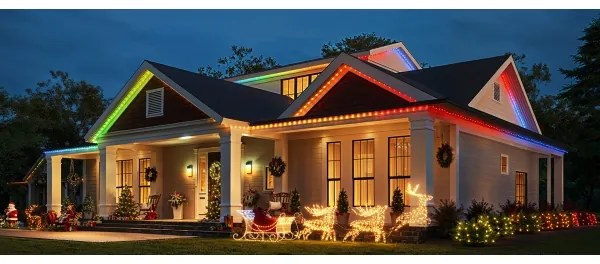 Instalație LED RGBICW de Crăciun de exterior Govee 2700-6500K 20m Wi-Fi Matter IP66