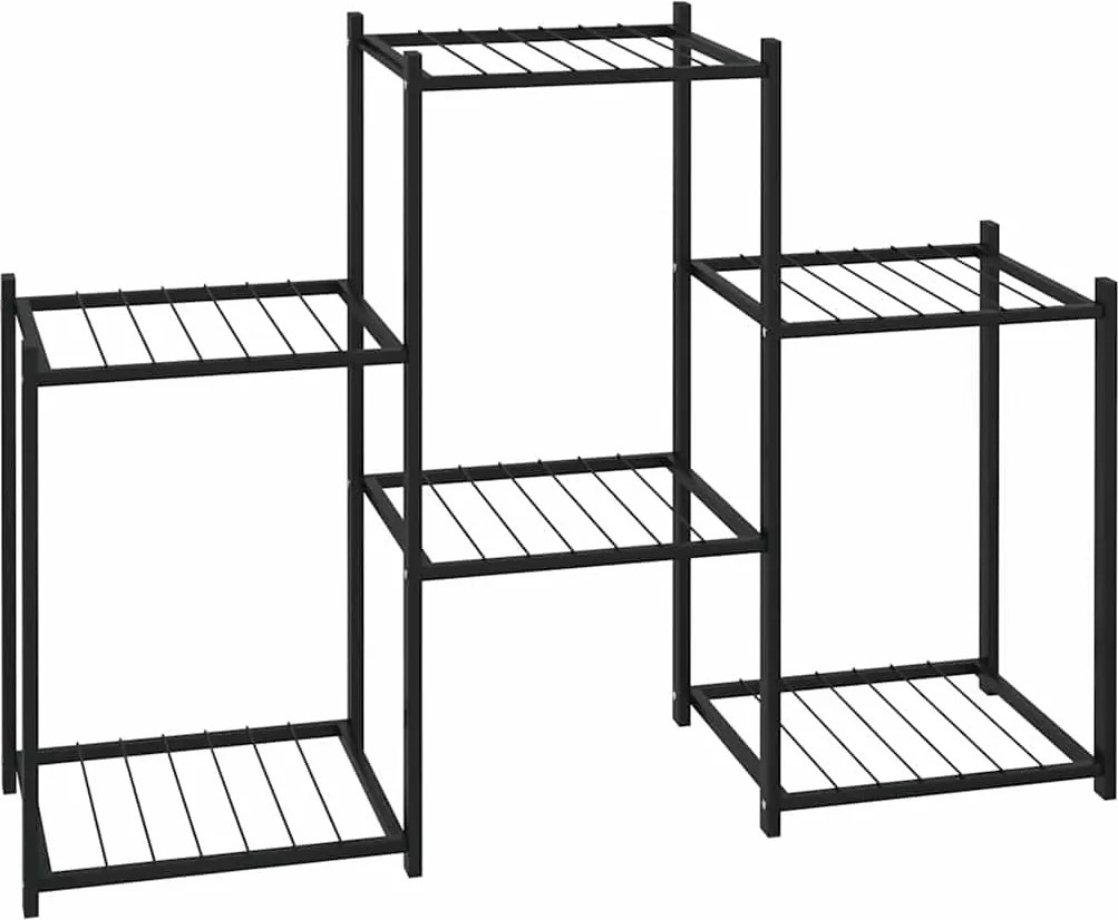 vidaXL Suport pentru flori, 83x25x60 cm, negru, fier